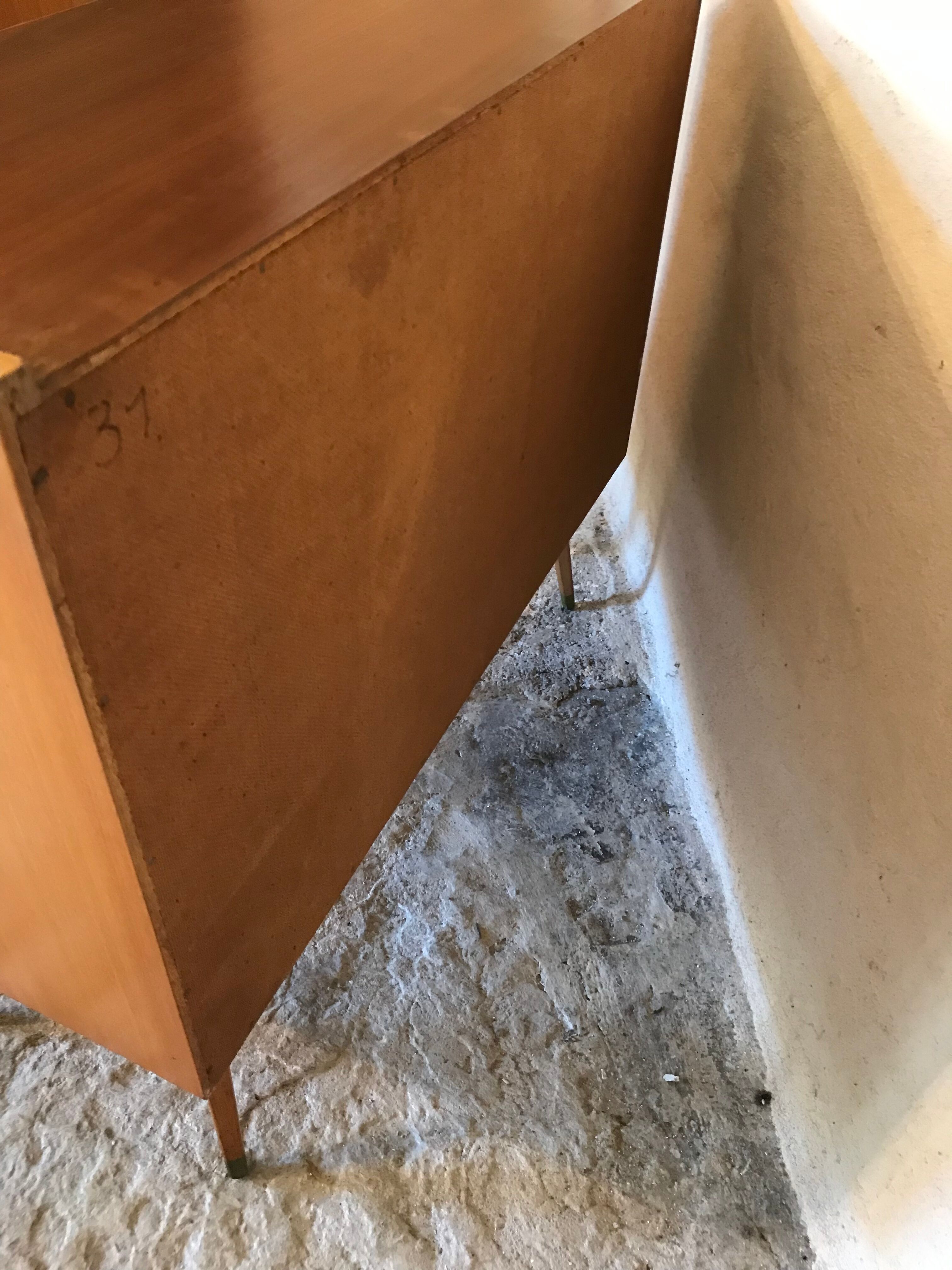 Vintage storage cabinet sliding doors and compass legs