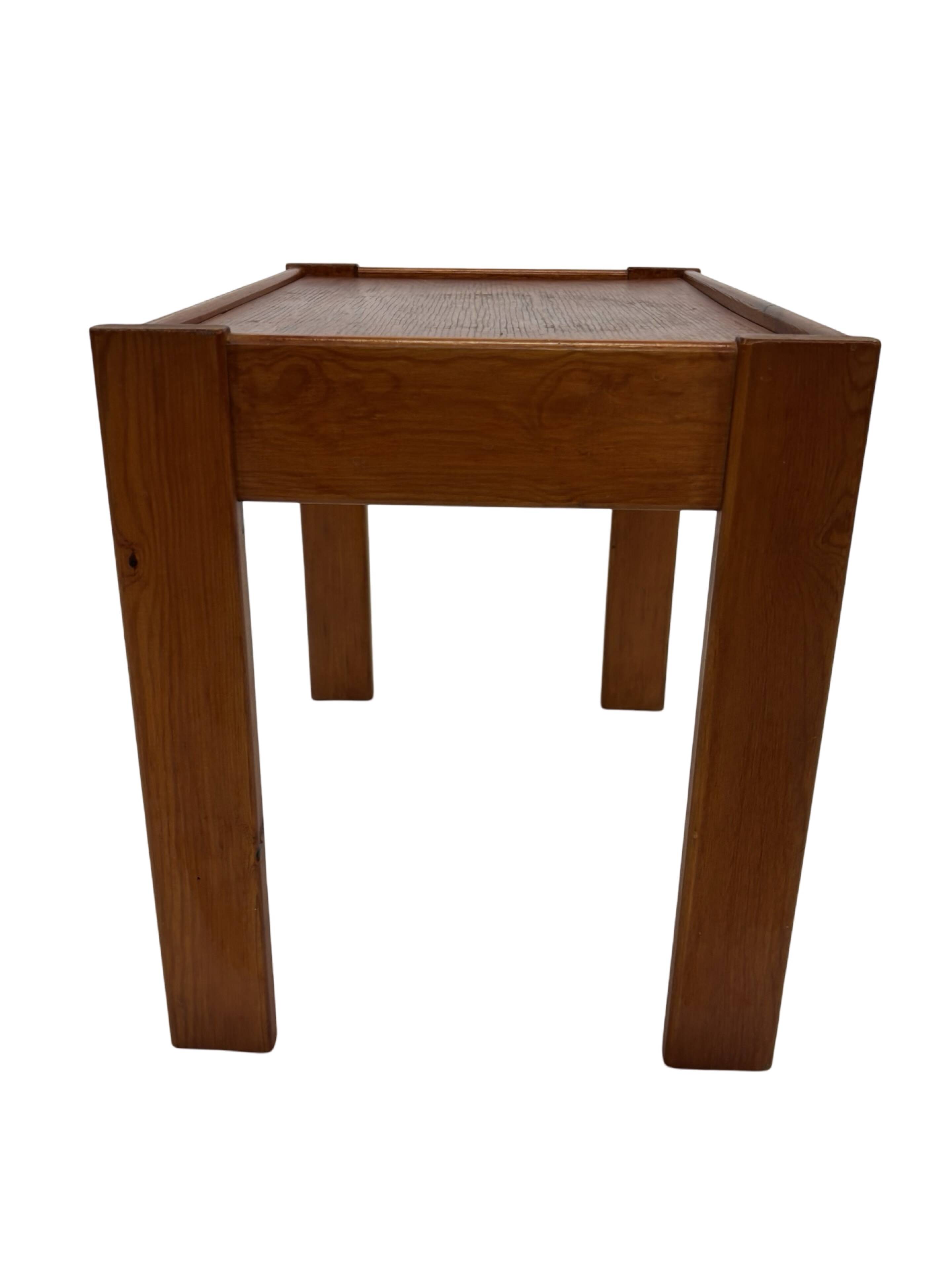 Vintage set of 3 side tables nesting pine wood 60s