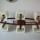 Lustre luminaire en teck perspex années 1960/70 suspension vintage scandinave