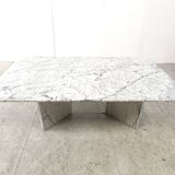 Vintage white marble coffee table, 1970s
