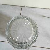 Large Champagne bucket in pressed molded glass and its support.