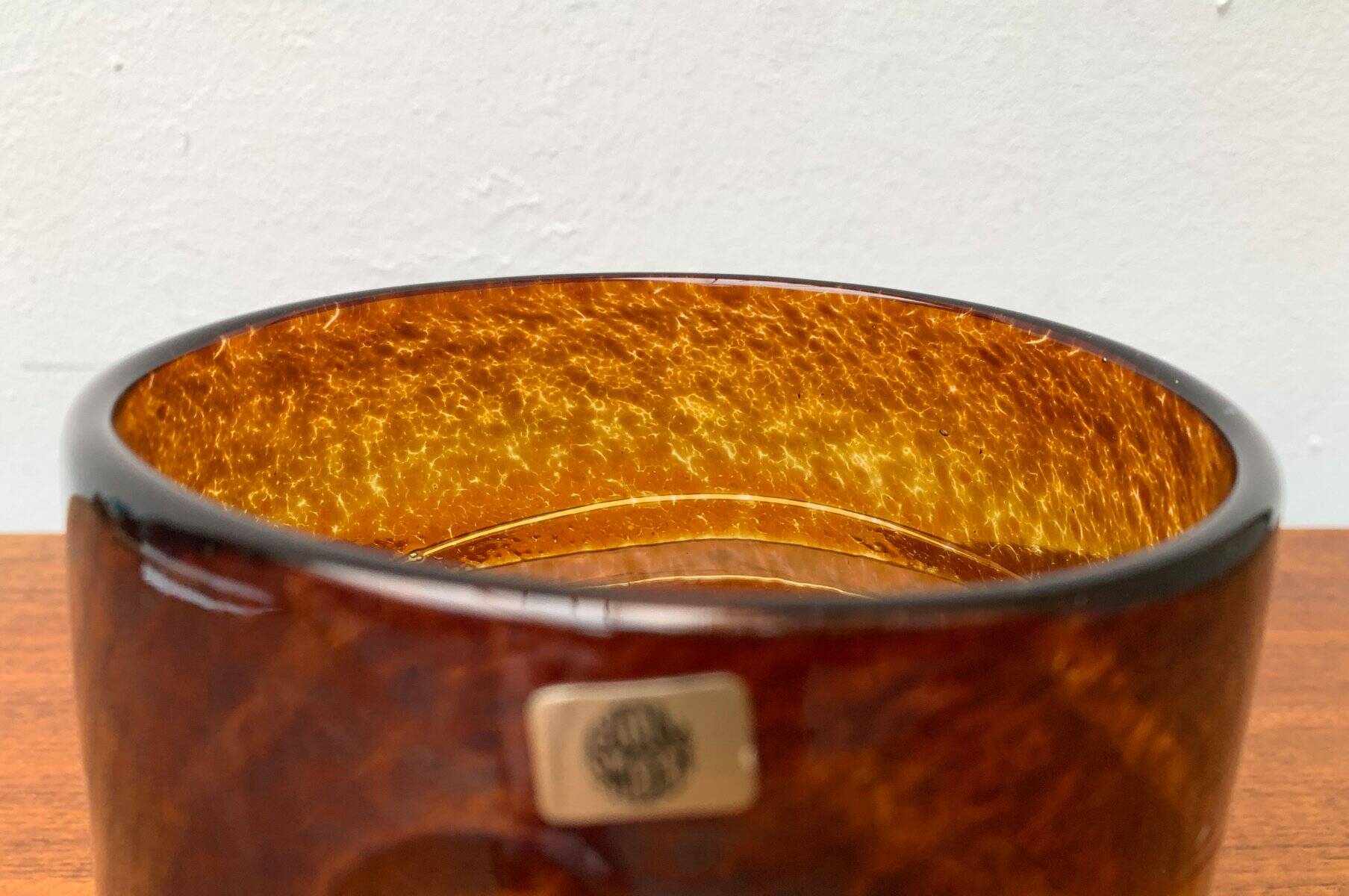 Vintage Swedish glass vase by Milan Vobruba for Gusum Sweden