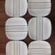 Set 6 flat plates vintage earthenware from Longchamp geometric decoration