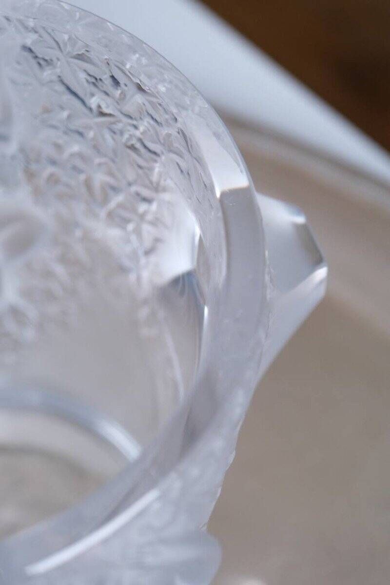 Champagne Bucket “Ganymede” Crystal Vase by Lalique, 20th Century