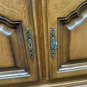 TV cabinet sideboard in solid oak with rotating top 1980