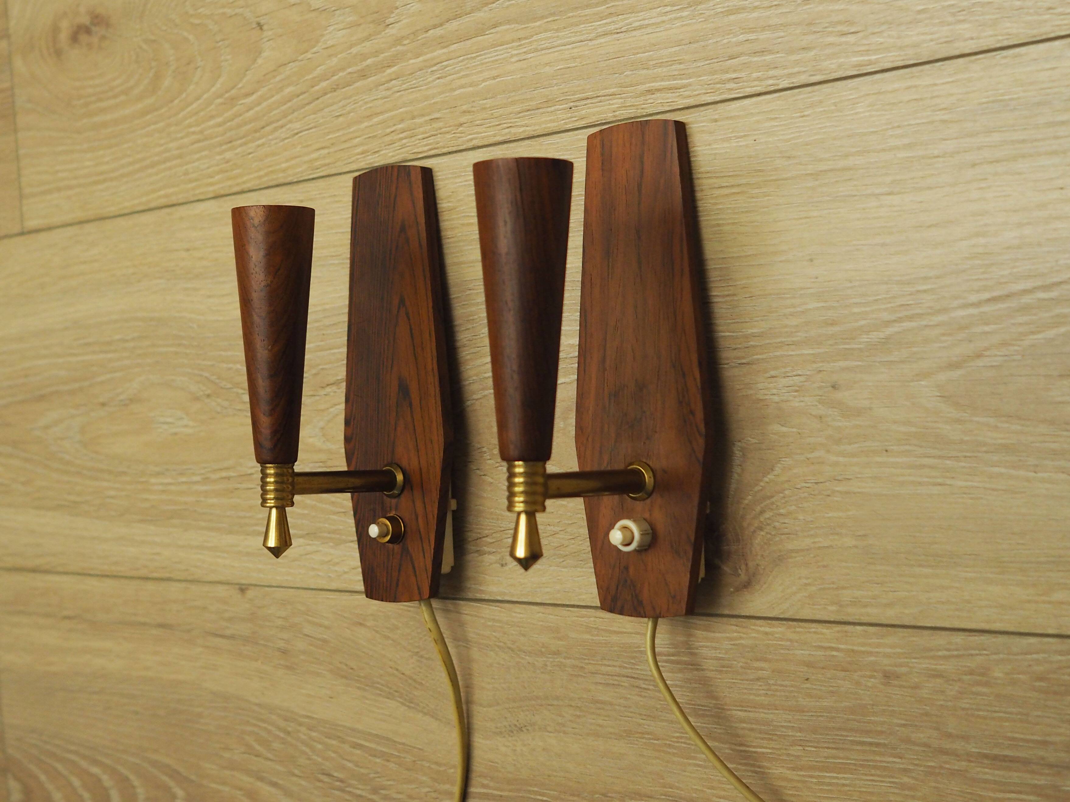 Set of two wall lamps, Danish design, 1970s, production: Denmark