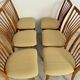 Lot of 6 old solid beech chairs, vintage design from the 60s, new fabric