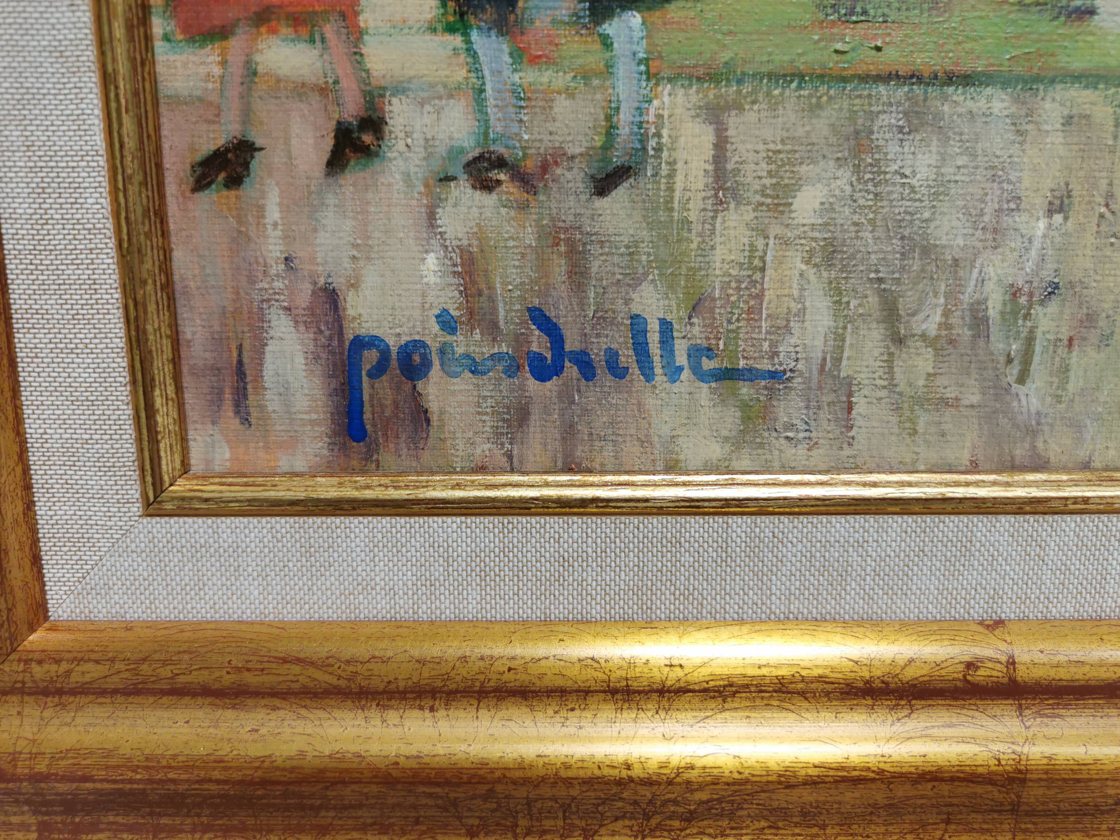 Painting / Oil on canvas signed POINDRELLE. the Luxembourg Gardens