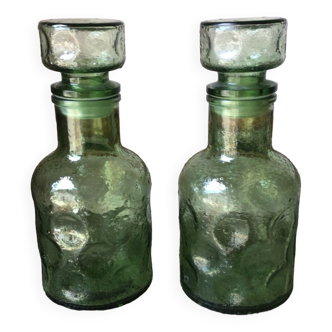 Green bubble bottles