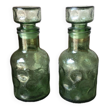 Green bubble bottles