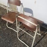 Pair of Bienaise model folding chairs from the Nelson brothers dating from the 1930s.