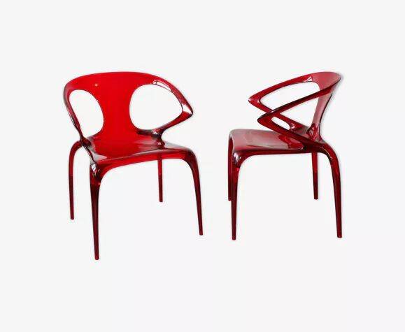 Pair of Ava chairs by Song Wen Zhong for Roche Bobois, 20th century.