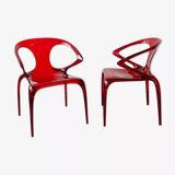Pair of ava chairs by song wen zhong for roche bobois, 20th century.