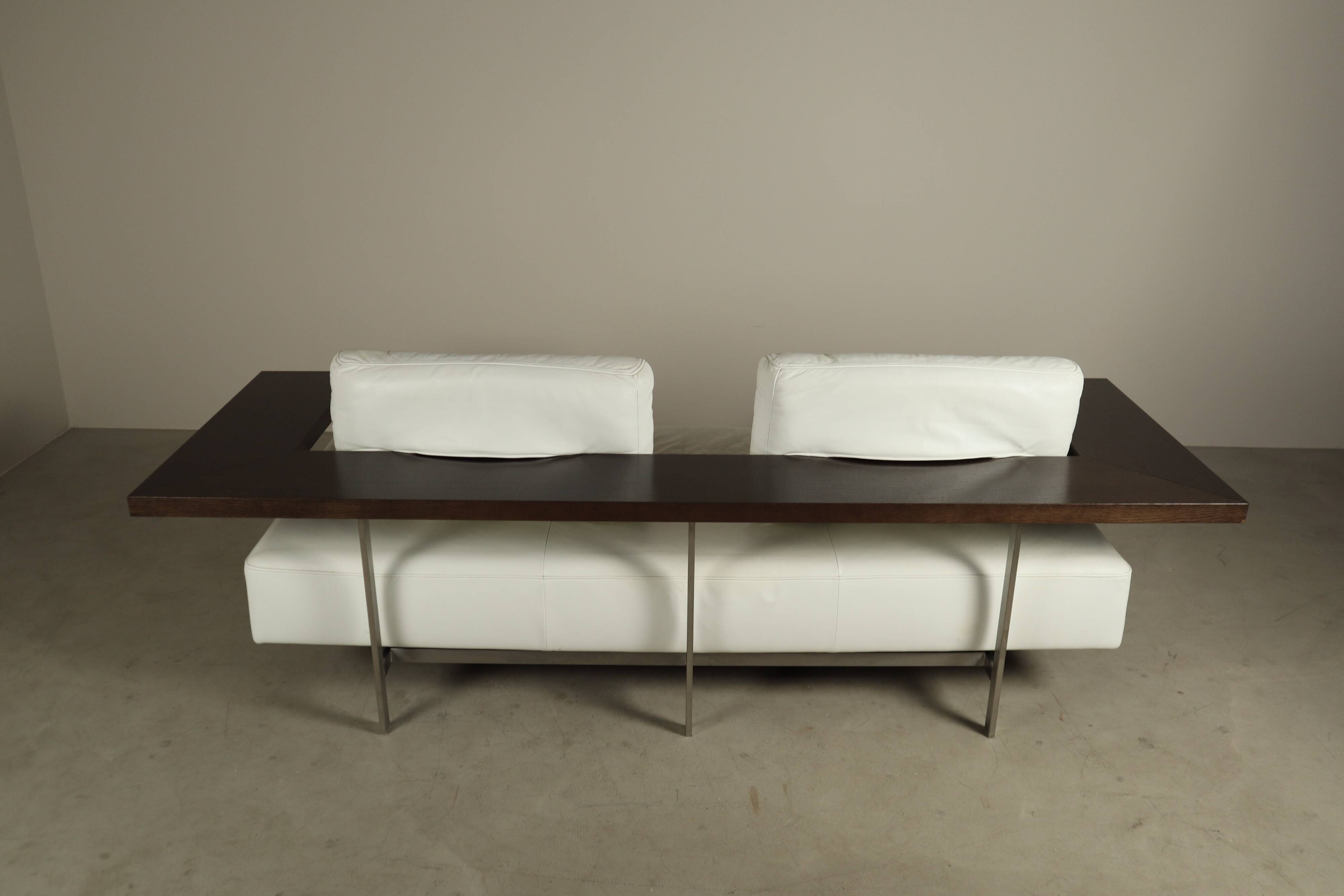 Rolf Benz Dono sofa by Christian Werner in white leather, 1990s