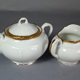 Complete coffee service for 6 people, Giraud Limoges lotus-shaped porcelain C749