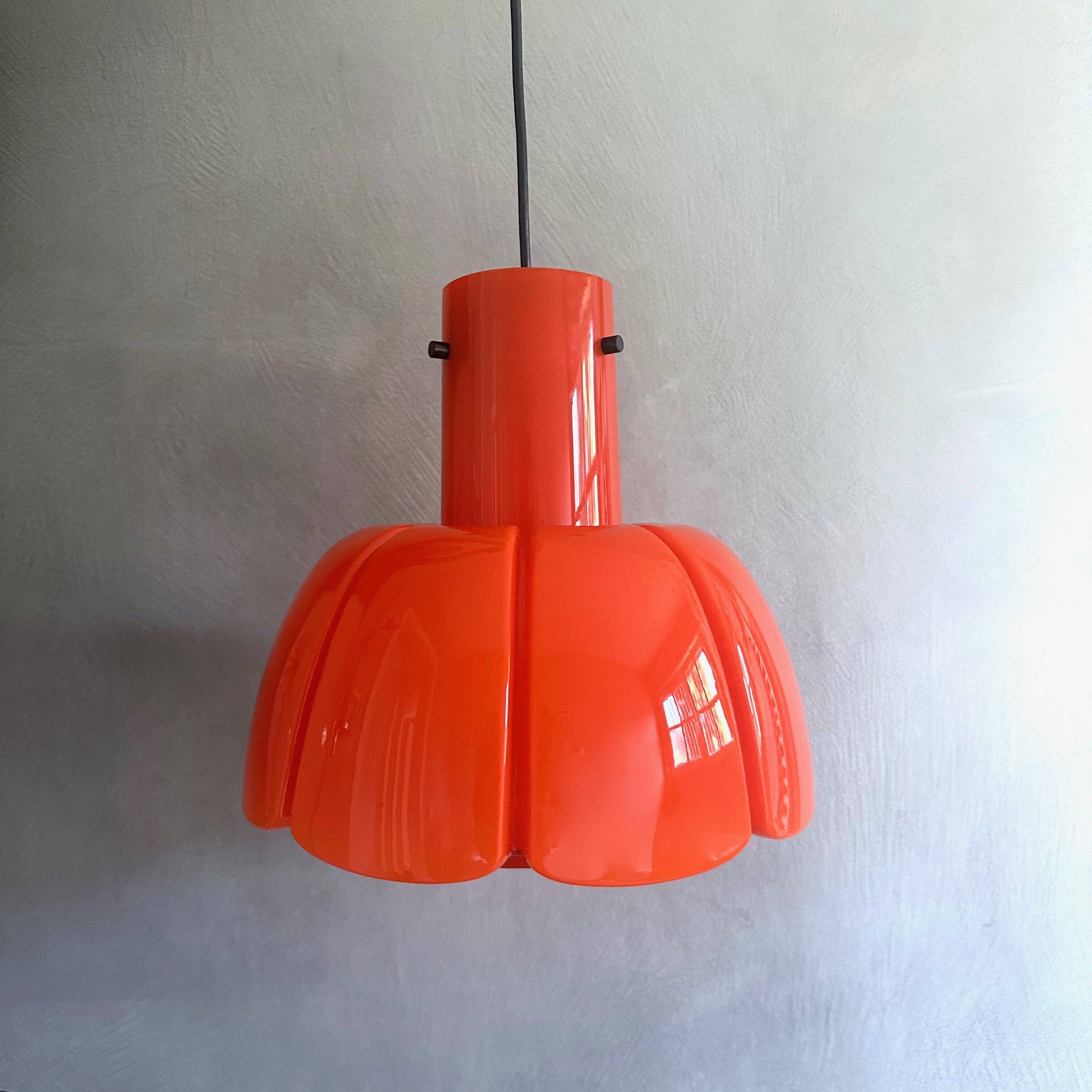 Pendant lamp in the shape of a flower by Glashütte Limburg