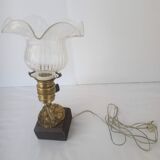 Lampe laiton et verre murale
