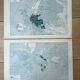 Set of 2 "Great War" maps - Europe and World Map 18x29cm