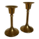 Pair of small brass tulip-shaped candlesticks