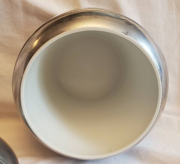 Ancienne poire seau à glaçons vintage années 1970 en aluminium