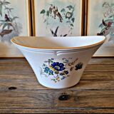 Moulin des Loups Volubilis Salad Bowl (blue flowers, gold rim)