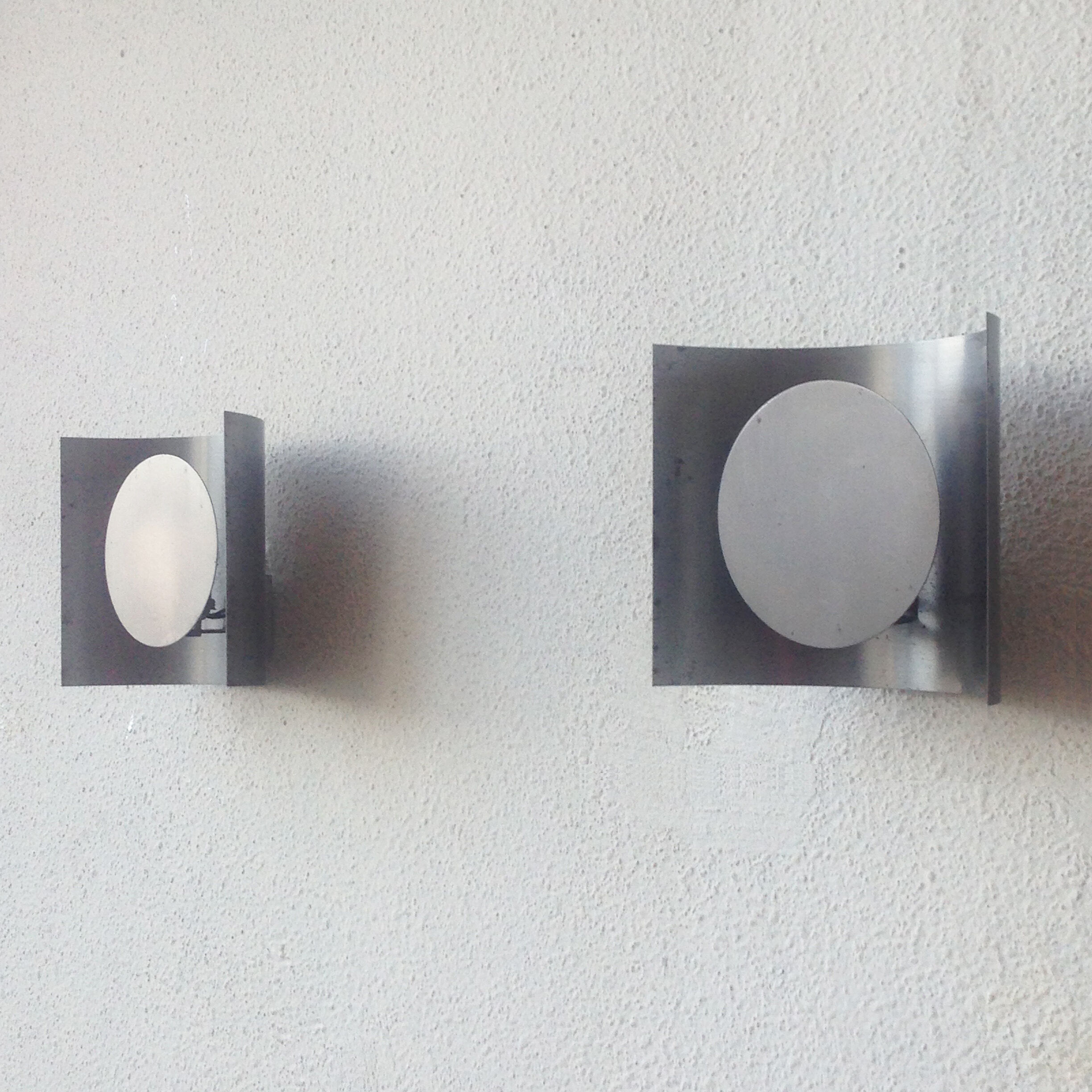 Vintage stainless steel sconces 1970