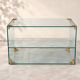 Console / glass and brass shelf Roche Bobois – 1970s
