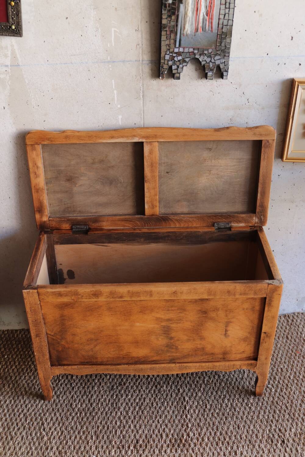 Vintage wooden toy trunk