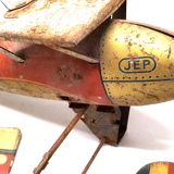 Old jep sheet metal airplane toy united France f252 stork squadron for part