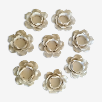 8 ceramic flower candle holders