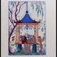 Original lithograph Georges Barbier Paradise of lovers 1928