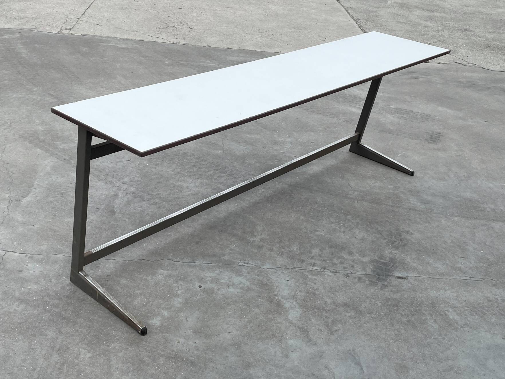 XXL industrial desk, minimalist design from the 50s