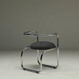 Ensemble de 2 chaises d'appoint chromées, années 1970, Italie.