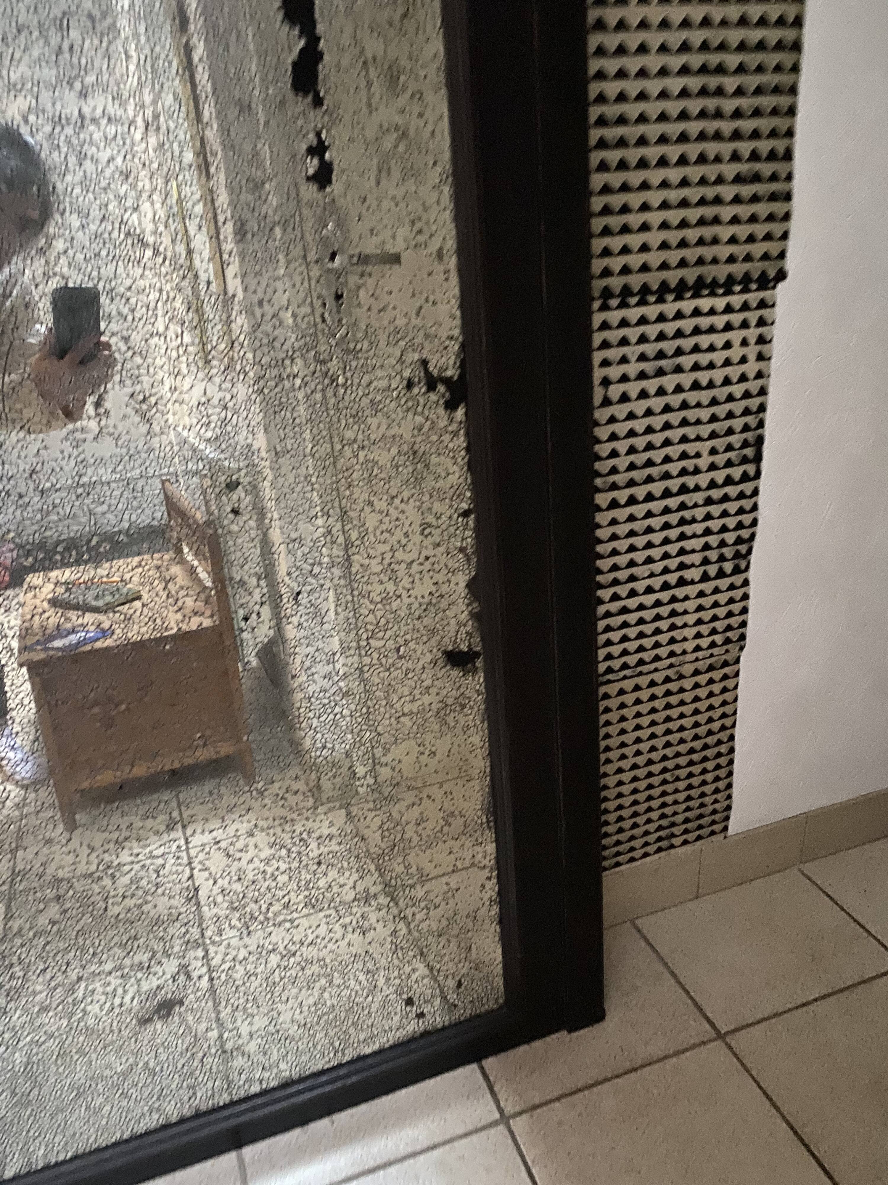 Old XXL mirror in carved wood