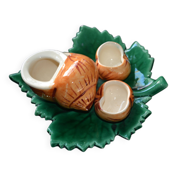 Salt and pepper shakers, mustard and barbotine Roger Colas