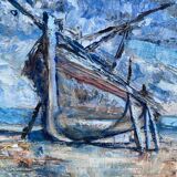 Signed stranded boat from 1973