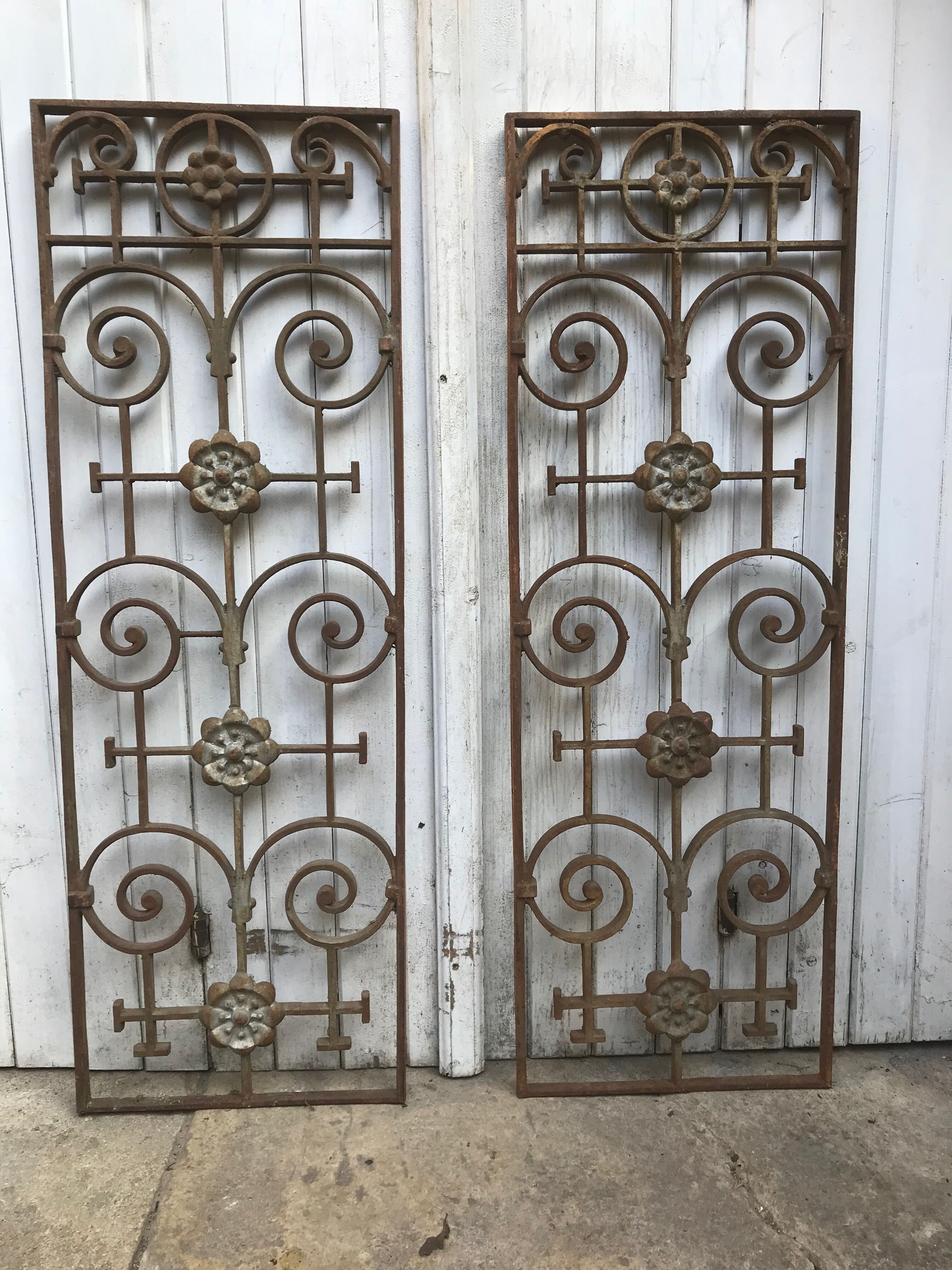 2 cast iron door grilles