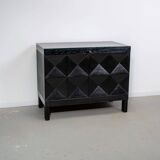 Ebonized brutalist bar cabinet by J. Batenburg for MI Belgium, 1960s