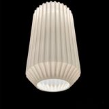 Opaline Glass Pleated Light Pendant, 1950s