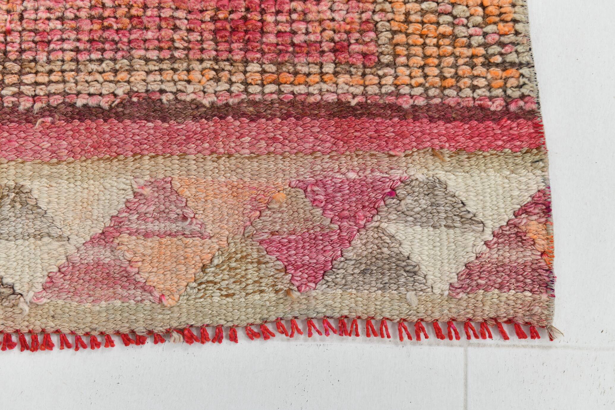 3x10 Turkish Red & Orange Vintage Runner Rug, 90x295Cm