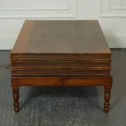 Vintage Coffee Table in Faux Leather with Internal Storage for Books