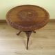 Carved African Hardwood Occasional Table with Geometric Top and Interlocking Legs