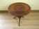 Carved African Hardwood Occasional Table Geometric Top & Interlocking Legs