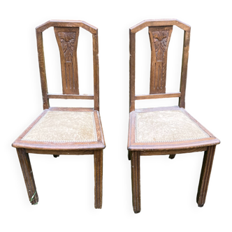 Paire de chaises ancienne en bois