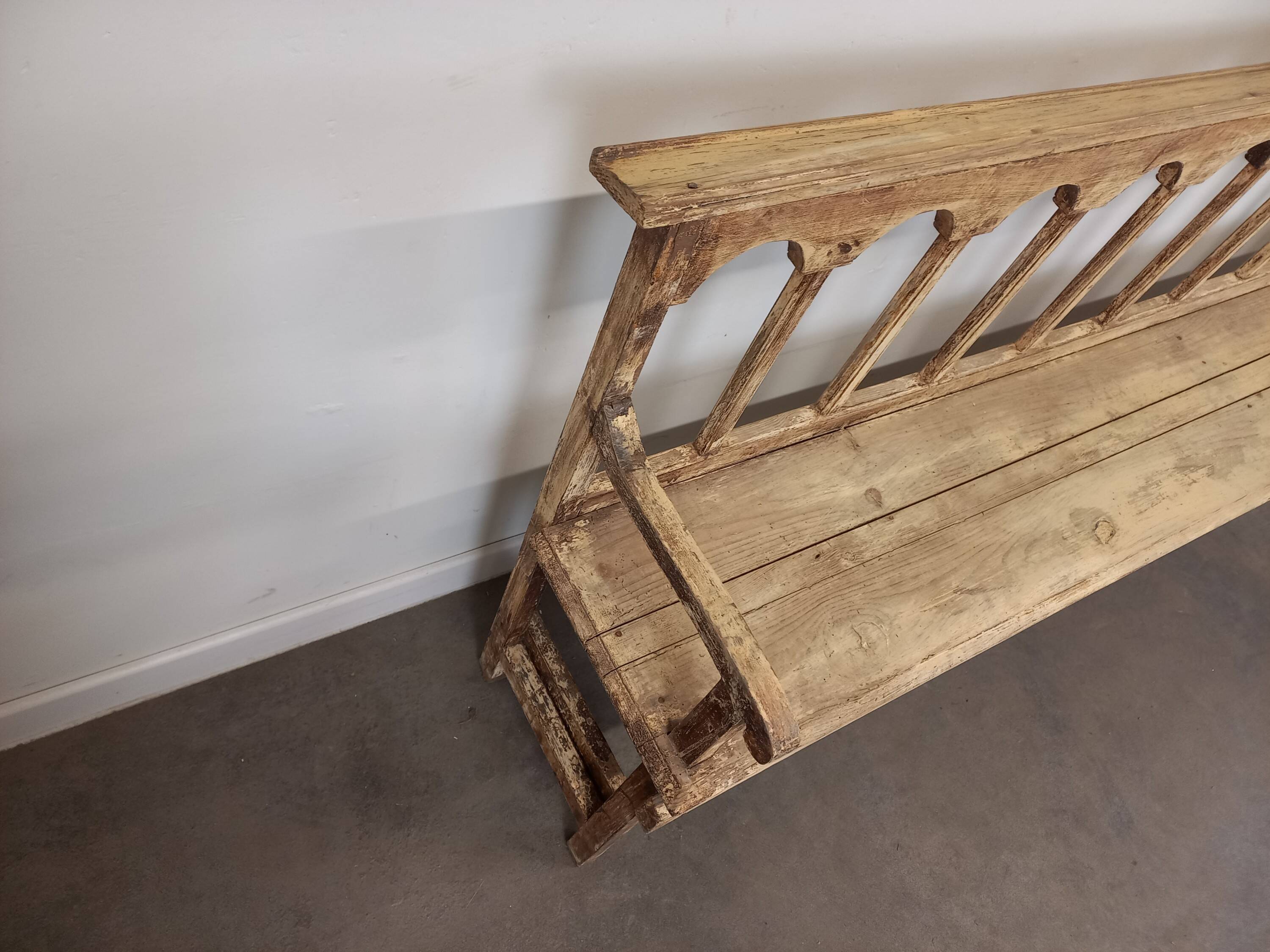 Patinated church pew