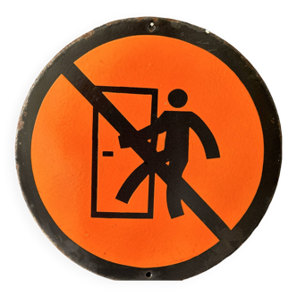 Orange warning sign vintage european industrial enamel signs decoration