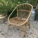 Set of 3 vintage rattan armchairs
