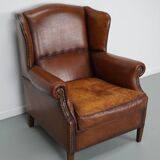 Vintage Dutch Cognac Colored Leather Club Chair