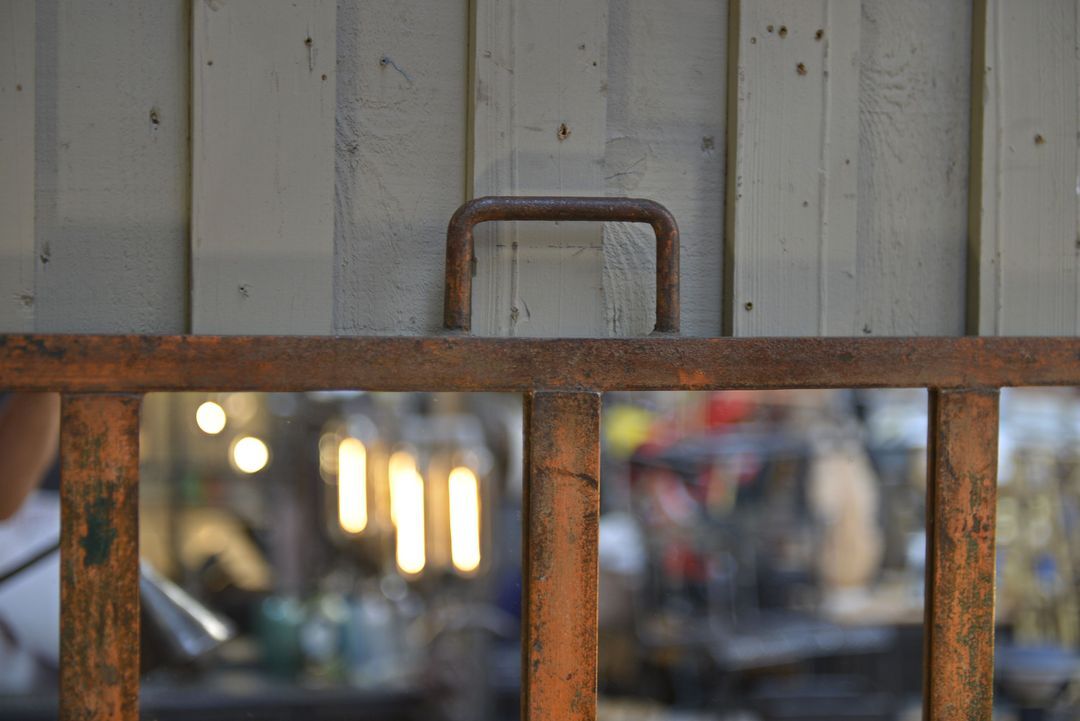 Metal industrial window mirror 102x108cm