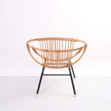 Vintage Noordwolde bamboo round chair